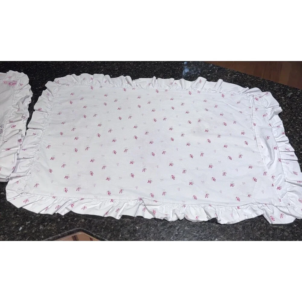 (2) Simply Shabby Chic Floral King Pillow Shams Ruffle RACHEL  ASHWELL Cottage